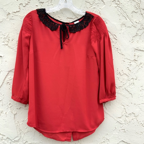 Disney A Collection by Lauren Conrad Red/Black Top - Picture 1 of 8